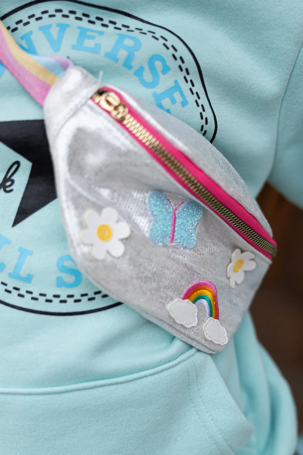 Great Pretenders Rainbows & Butterflies No Compromise marsupio argento
