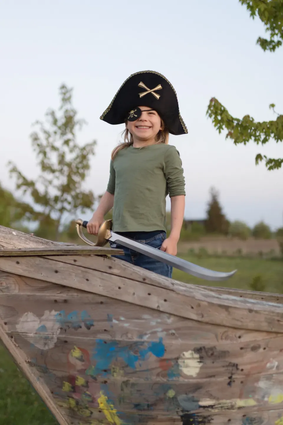 Great Pretenders Captain Hook cappello pirata nero teschio