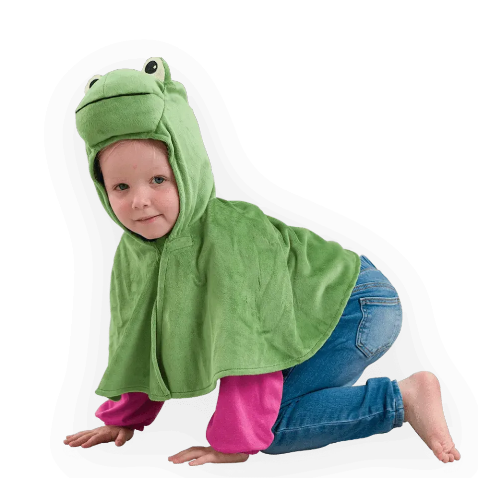 PRETEND TO BEE Frog mantello rana bimbi verde