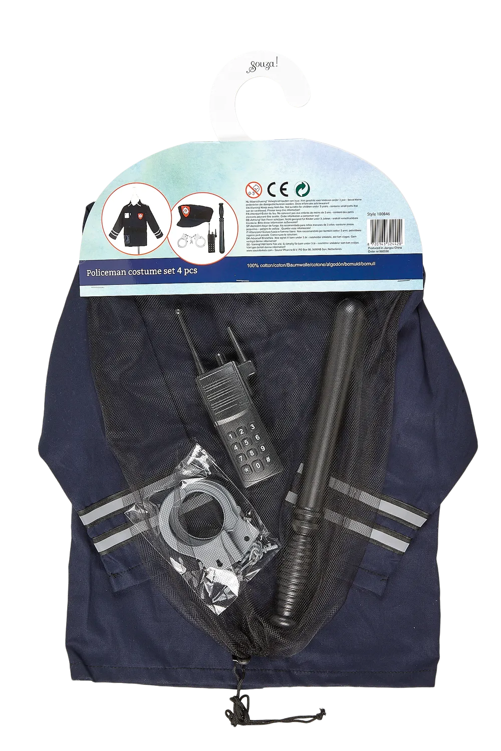 Souza! Policeman costume poliziotto blu 5-7 anni