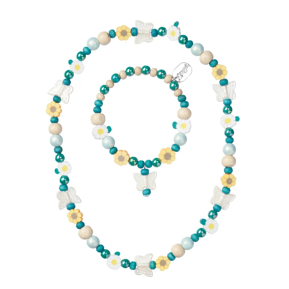 Souza Thaxa Flower set collana e bracciale fiore pastel