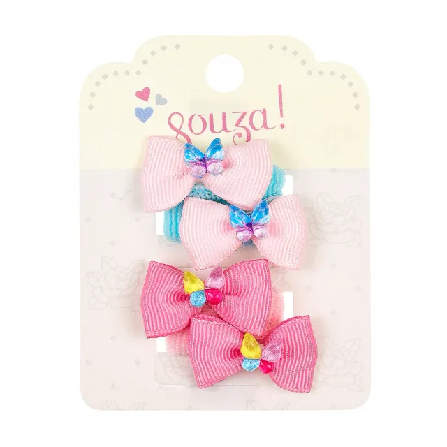 Souza Leonore elastici capelli fiocco rosa 4 pz