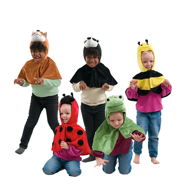 PRETEND TO BEE Woodland Animals set 5 mantelli travestimento con cappuccio
