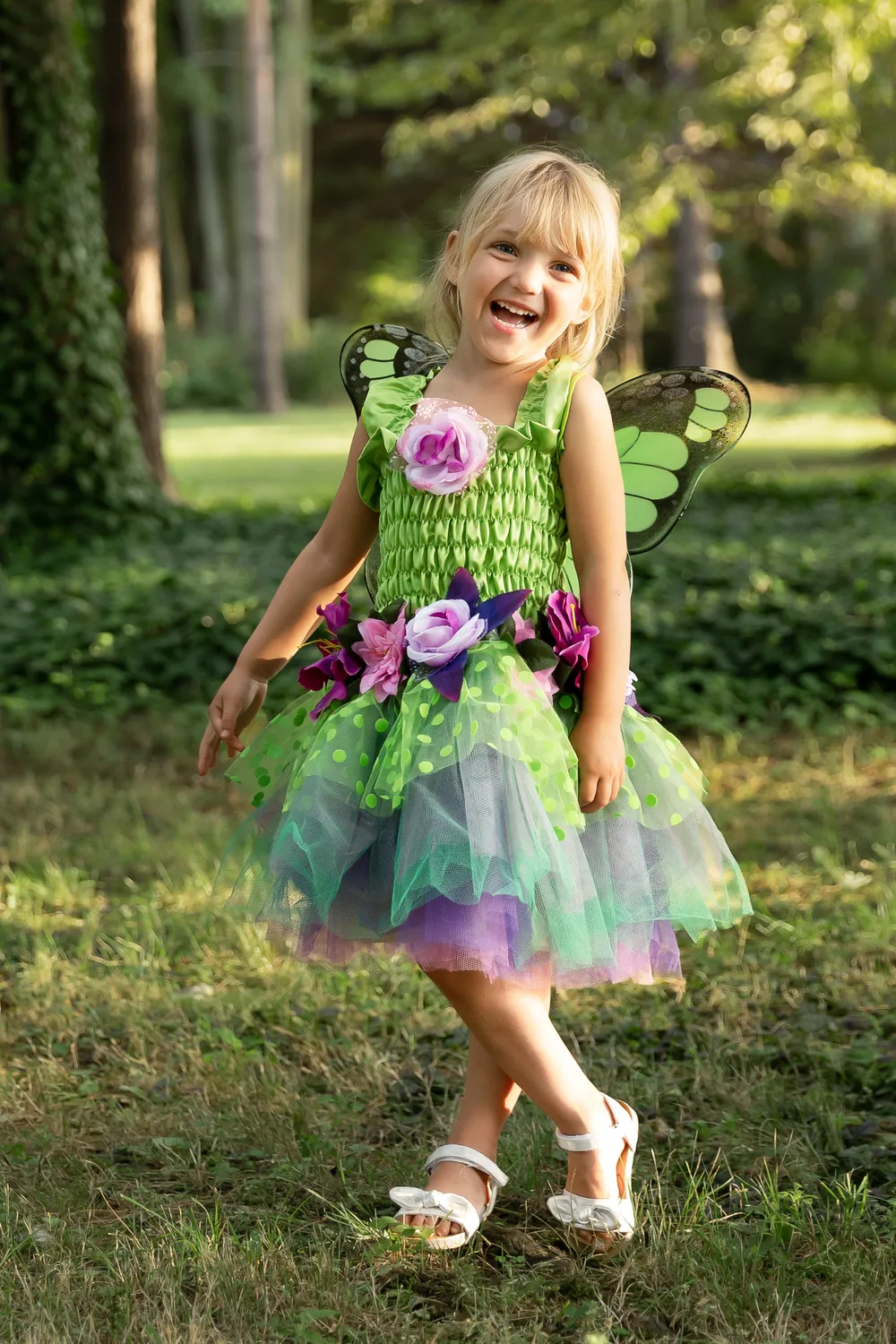 Great Pretenders Fairy Blooms Deluxe Dress & Wings costume fata
