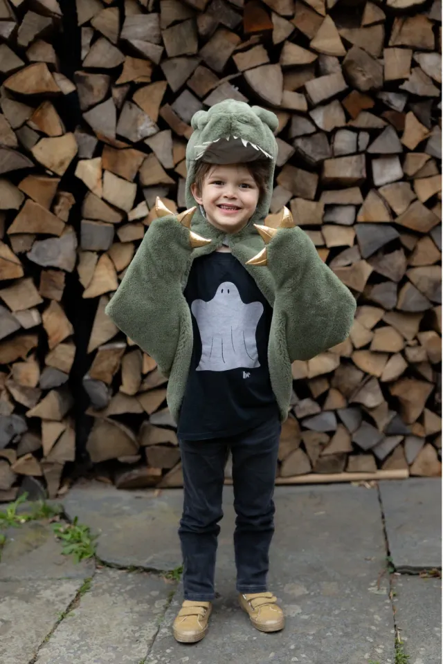 Great Pretenders Green T-Rex mantello dinosauro con cappuccio