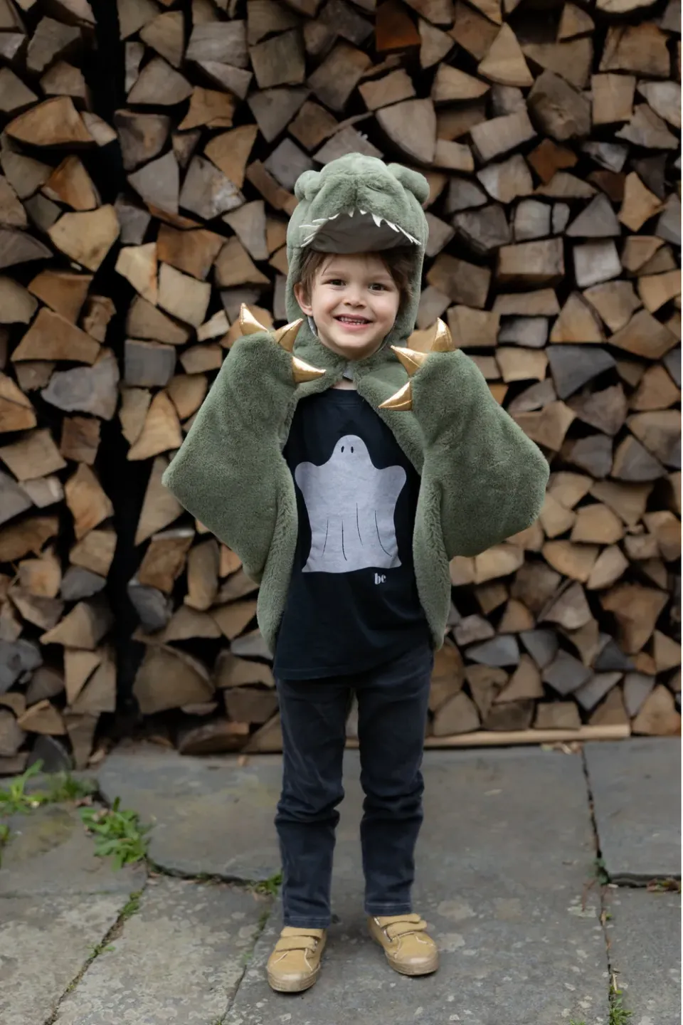 Great Pretenders Green T-Rex mantello dinosauro con cappuccio