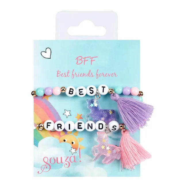 Souza! BFF bracciali amicizia 2 pezzi multicolore charms