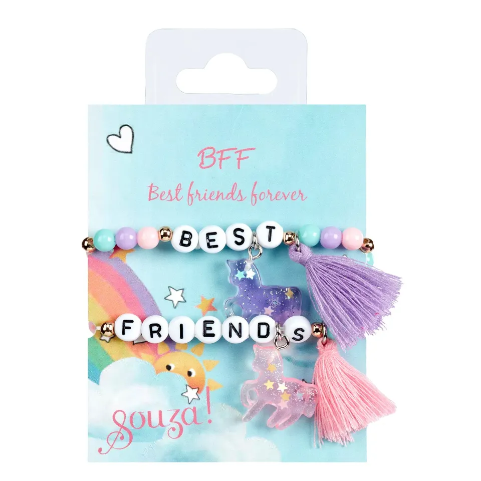 Souza! BFF bracciali amicizia 2 pezzi multicolore charms
