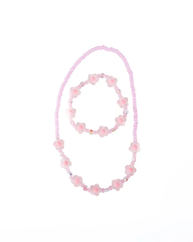 Great Pretenders Pink Crystal Blooms set collana bracciale fiori