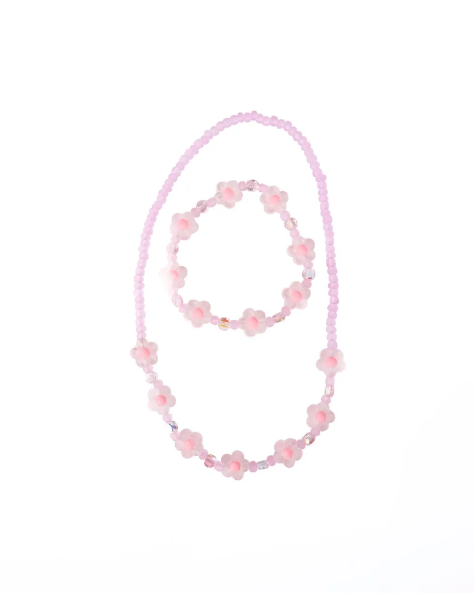 Great Pretenders Pink Crystal Blooms set collana bracciale fiori