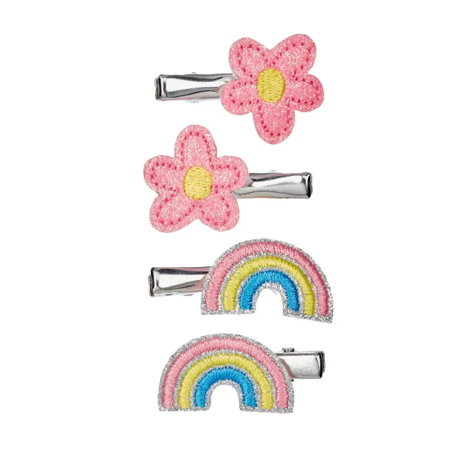 Souza Mayra mollette capelli fiori arcobaleno 4 pz