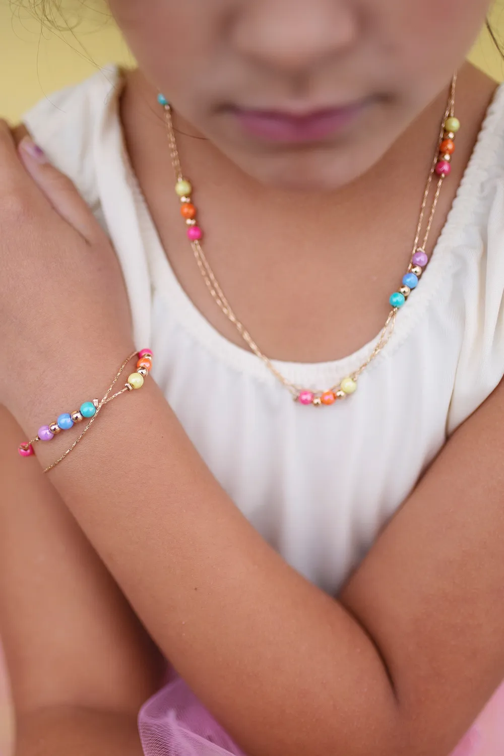 Great Pretenders Boutique Golden Rainbow collana bimba dorata
