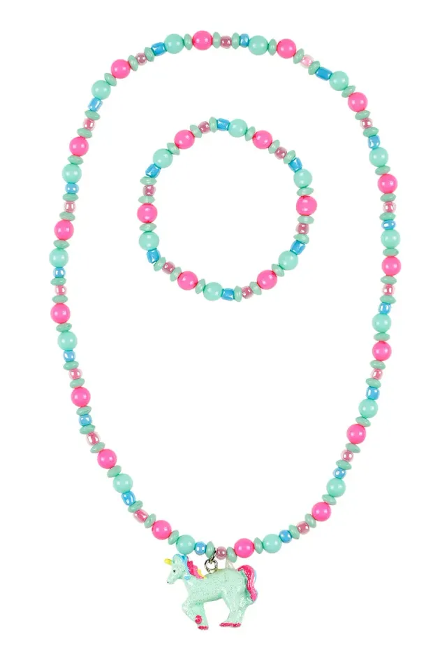 Souza! Aike set collana bracciale unicorno rosa menta