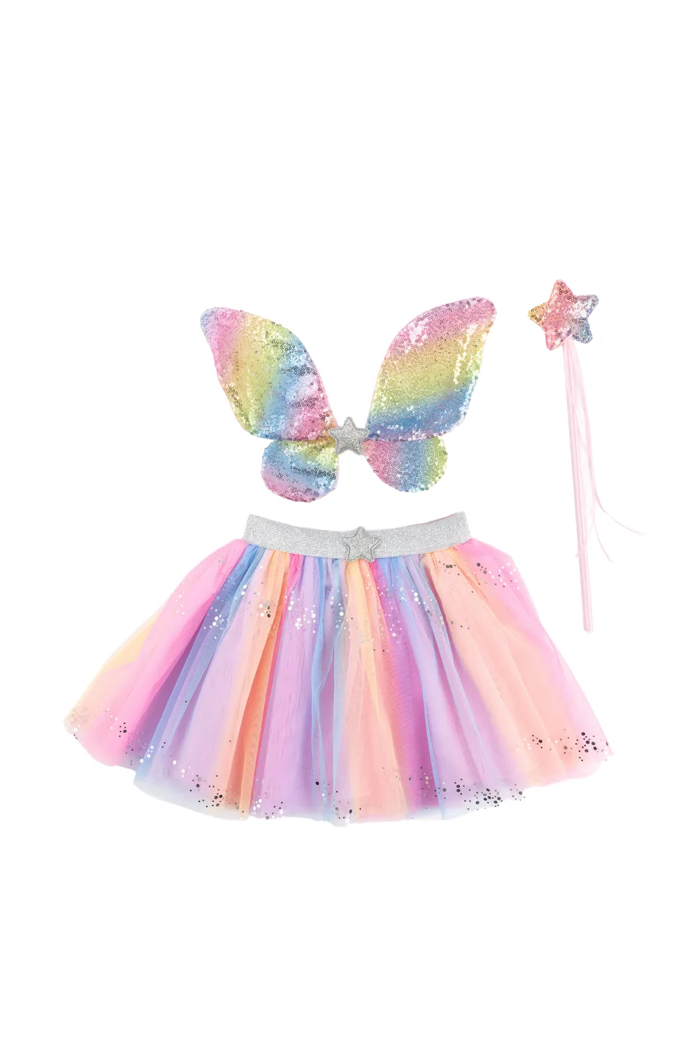 Great Pretenders Rainbow Sequins Skirt, Wings & Wand set gonna ali bacchetta