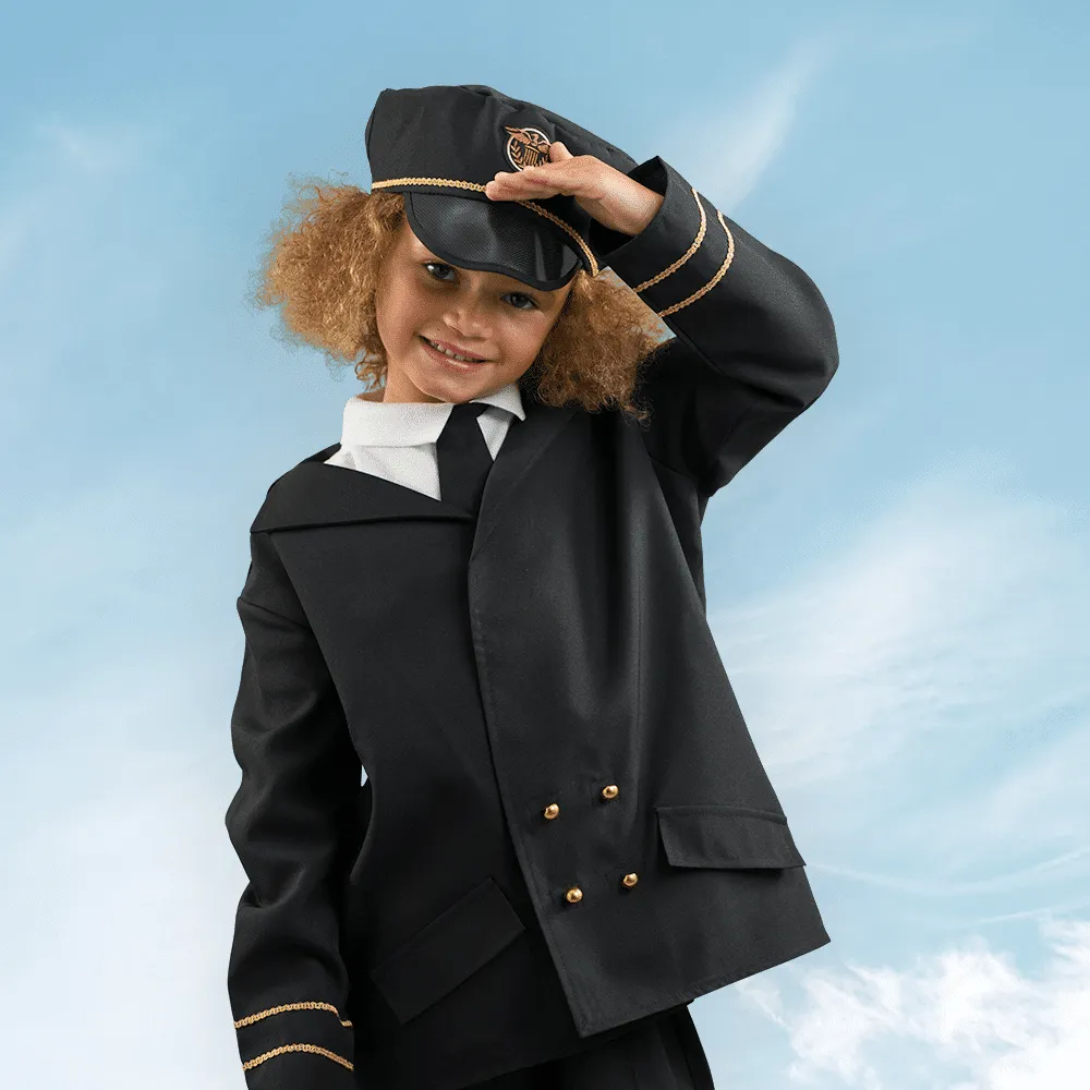 Pretend To Bee Pilot costume pilota nero con capello
