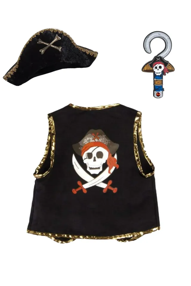 Great Pretenders Pirate Vest set pirata gilet cappello 4 pezzi