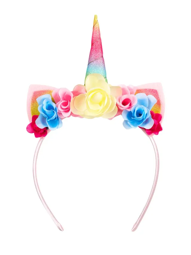 Souza cerchietto unicorno con corno multicolore