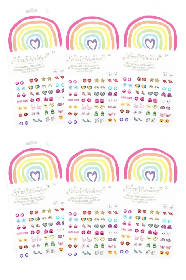Great Pretenders Rainbow Love orecchini adesivi 6pz arcobaleno