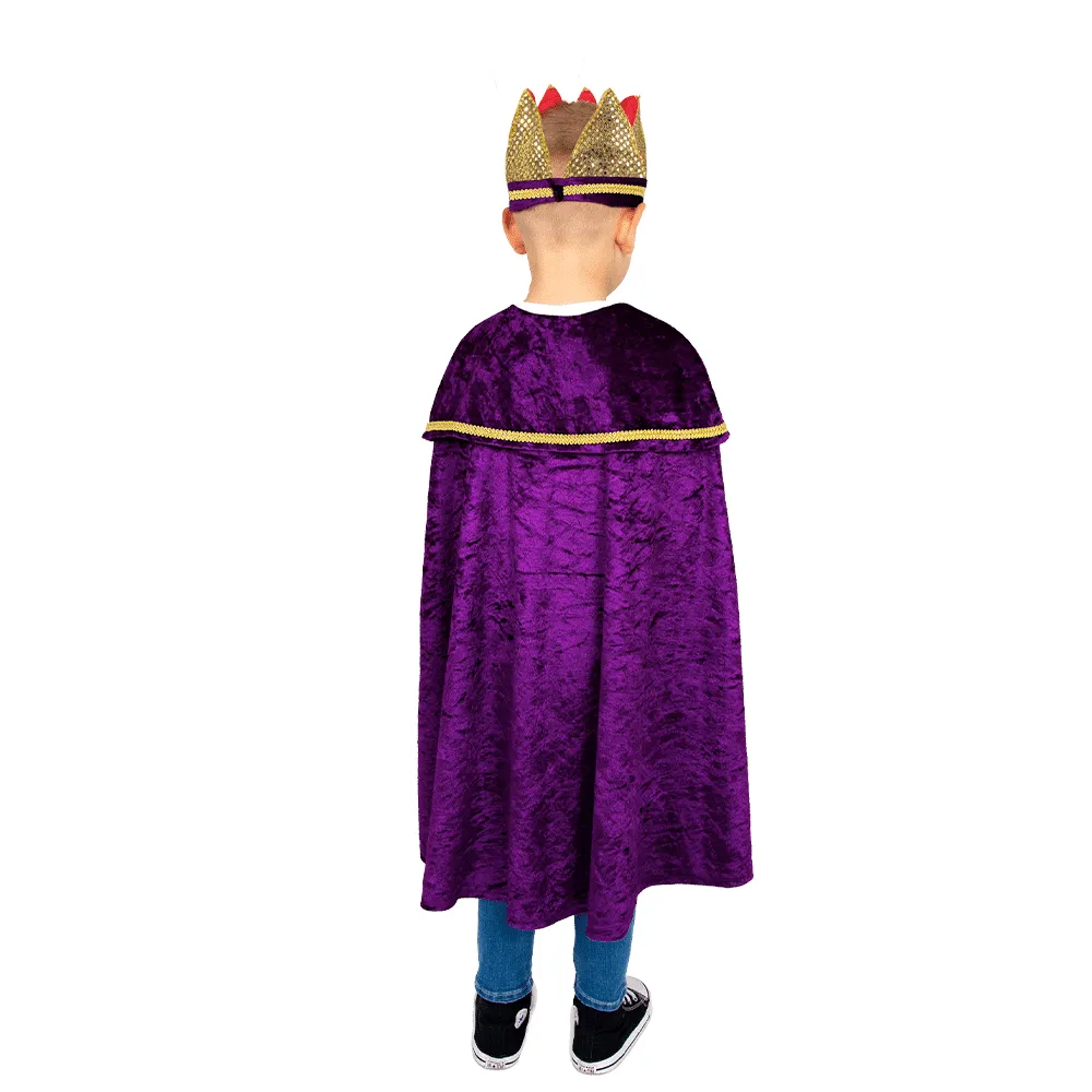 PRETEND TO BEE Costume Re bambino mantello corona 3-9 anni