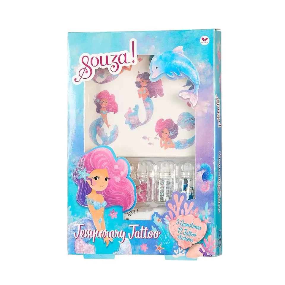 Souza! Temporary Glitter Tattoo Mermaid tatuaggio glitter 6 pezzi