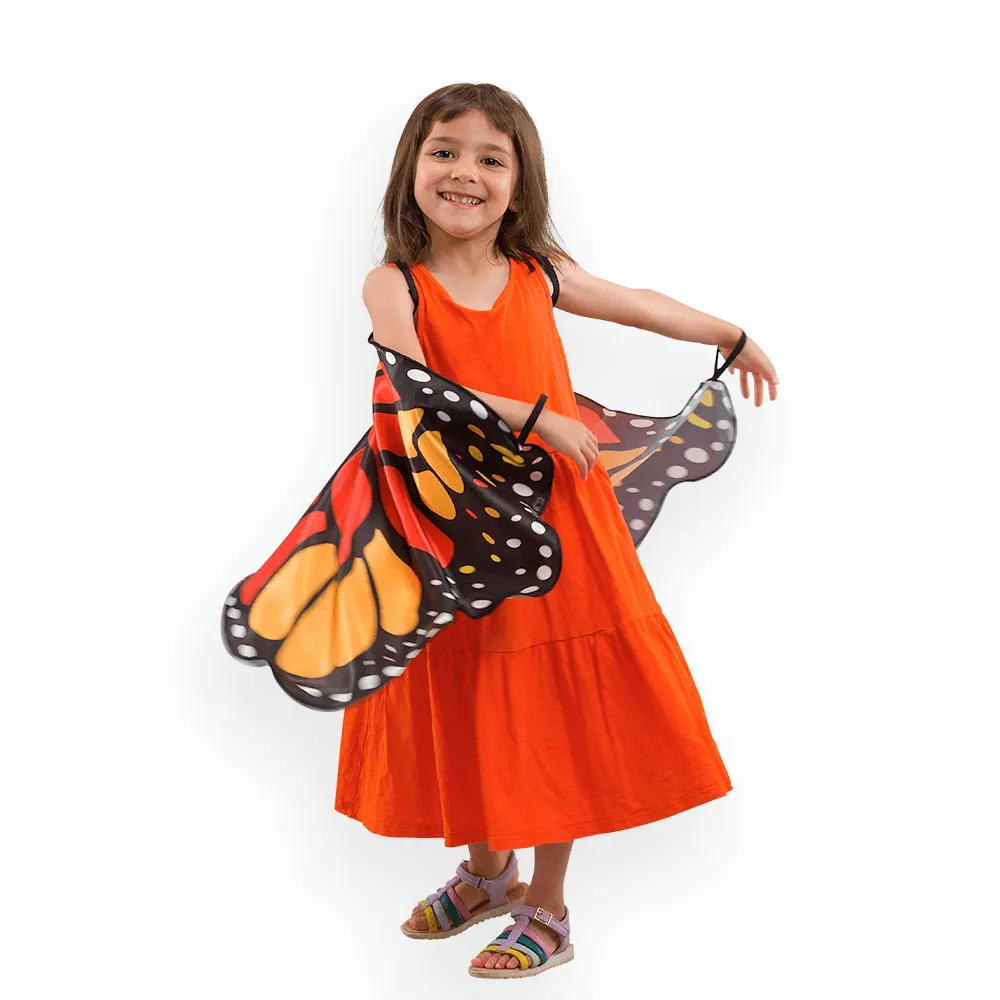 PRETEND TO BEE Butterfly Wings Cape ali farfalla satin