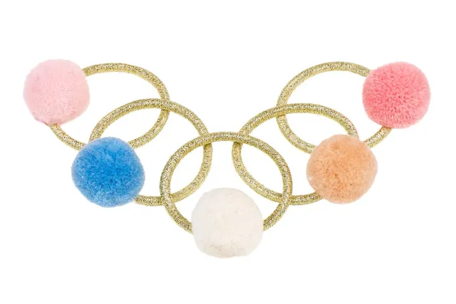 Souza! Mieke pompom elastici per capelli multicolore delicati
