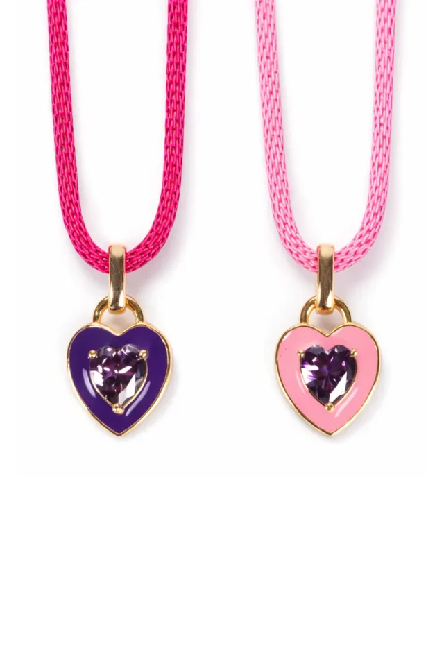 Great Pretenders Boutique Neon Love collana bimba cuori 2 pz