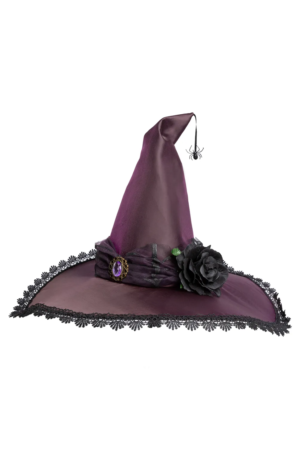 Great Pretenders Amethyst cappello strega viola con ragno
