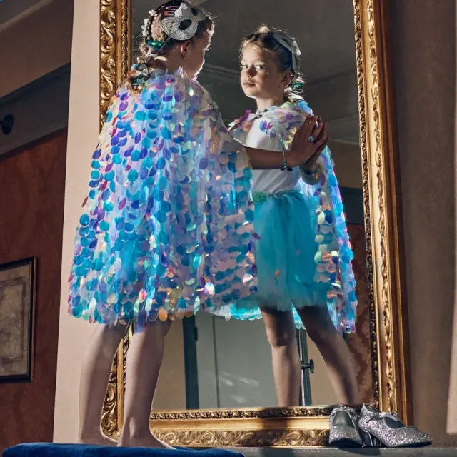 Souza! Lorelie mantello principessa bambina glitter blu