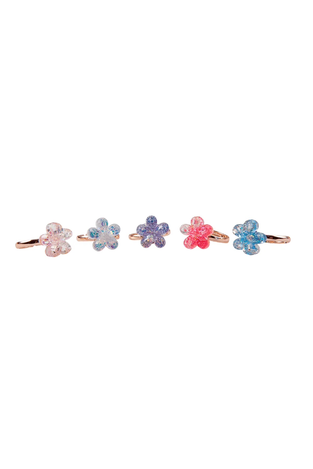 Great Pretenders Boutique Shimmer Flower Rings anelli 5 pezzi rosa