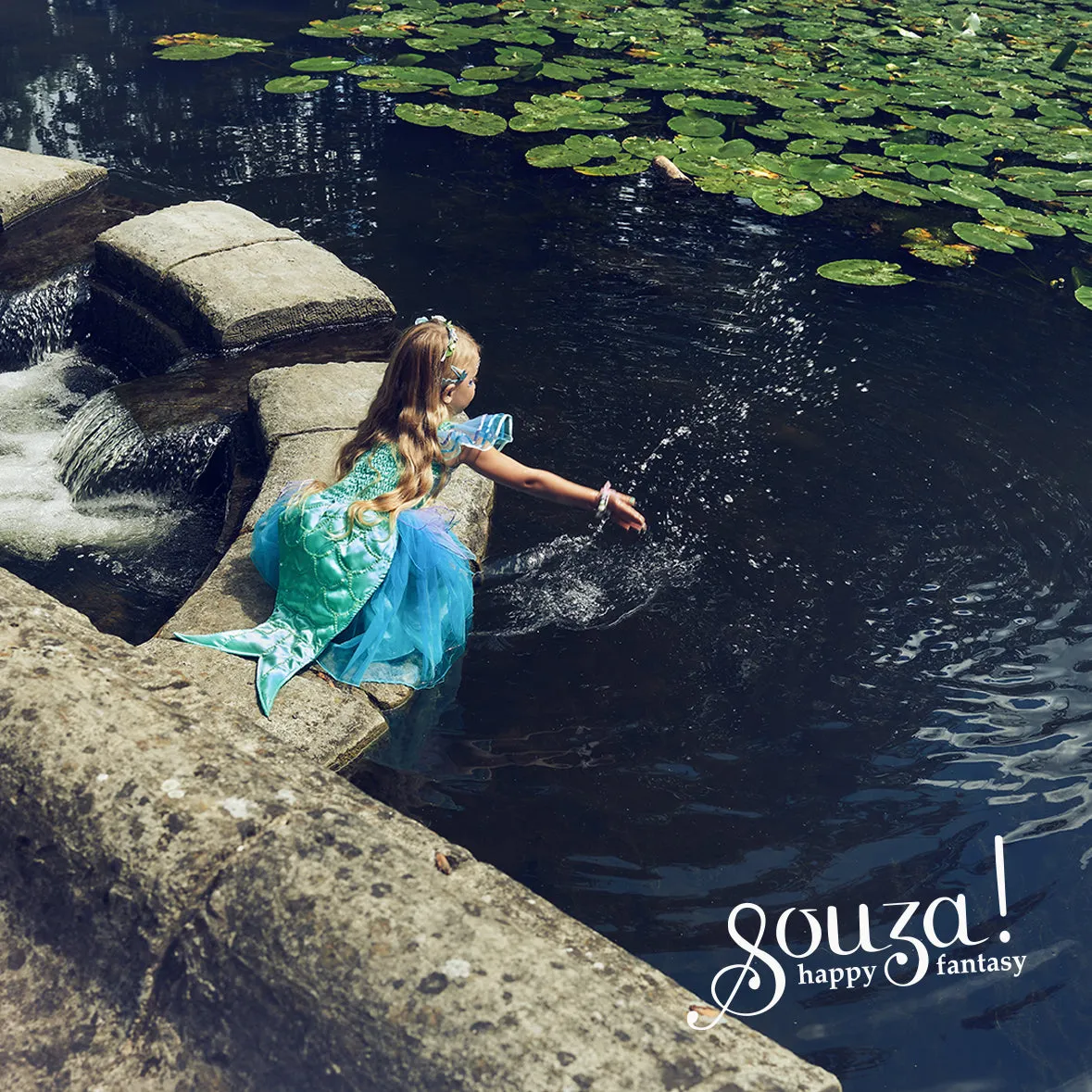 Souza Maryna costume sirena blu iridescente
