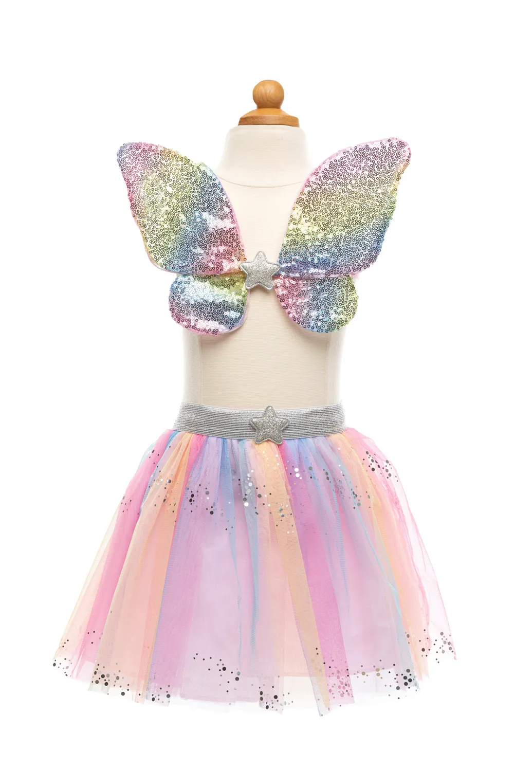 Great Pretenders Rainbow Sequins Skirt, Wings & Wand set gonna ali bacchetta