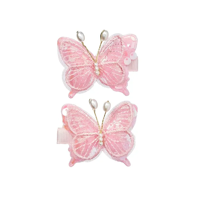 Souza Chaja mollette capelli farfalla rosa 2 pezzi