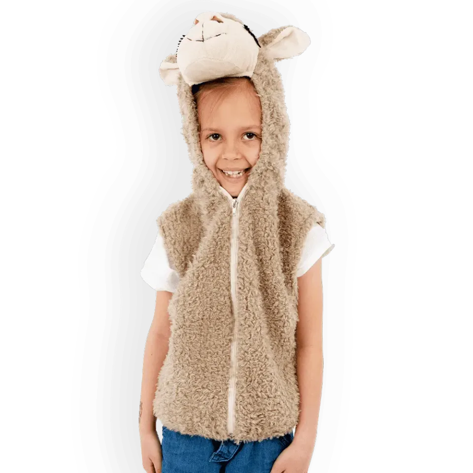 Pretend to Bee Llama gilet costume bambini crema 3-7 anni