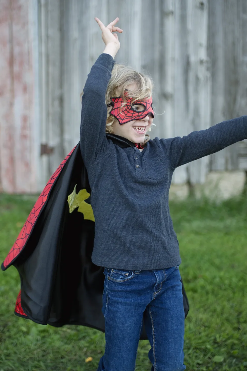 Great Pretenders Spider Bat mantello reversibile con maschera