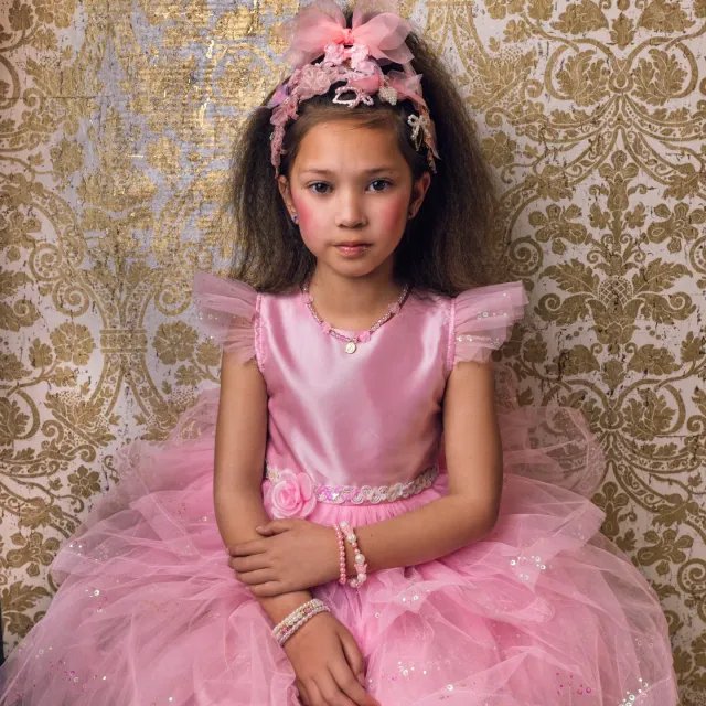 Souza! Linda vestito bambina rosa delicato