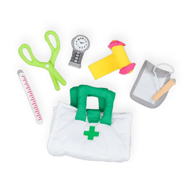 PRETEND TO BEE Set Infermiera bambina borsa 6 pezzi morbidi