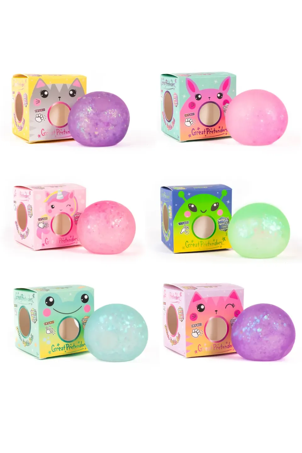Great Pretenders Glitterally Amazing palline squishy glitter 6 pz