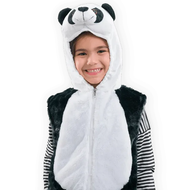 Pretend to Bee Panda costume bambino bianco e nero 3-7 anni in velluto