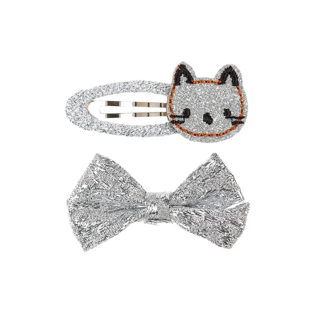 Souza! Yoyo Cat Silver mollette capelli 2 pz argento gatto