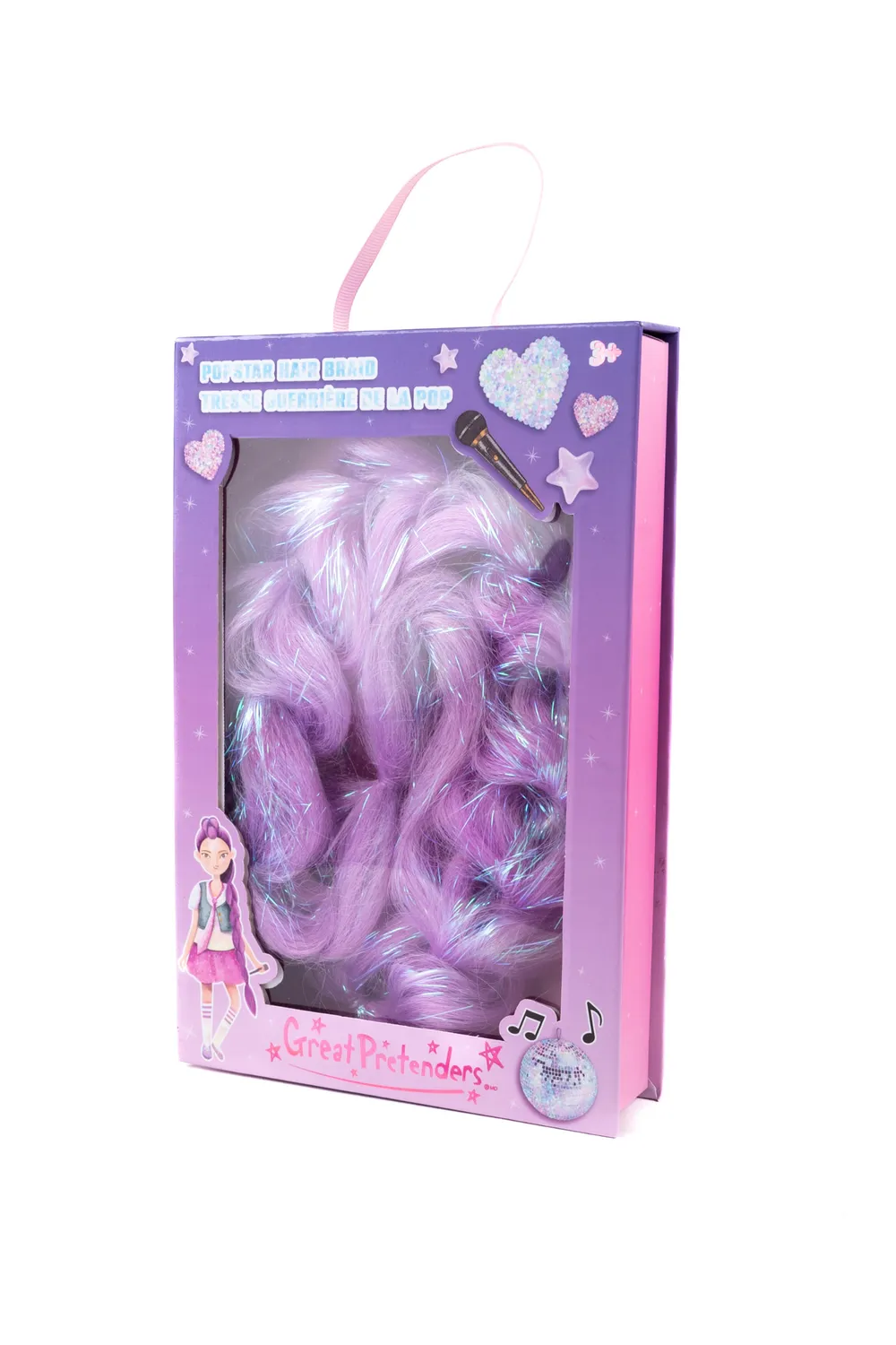 Great Pretenders Rock Star treccia capelli viola con clip
