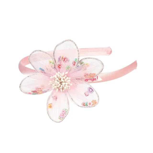 Souza! Indra tiara fiori rosa bambina