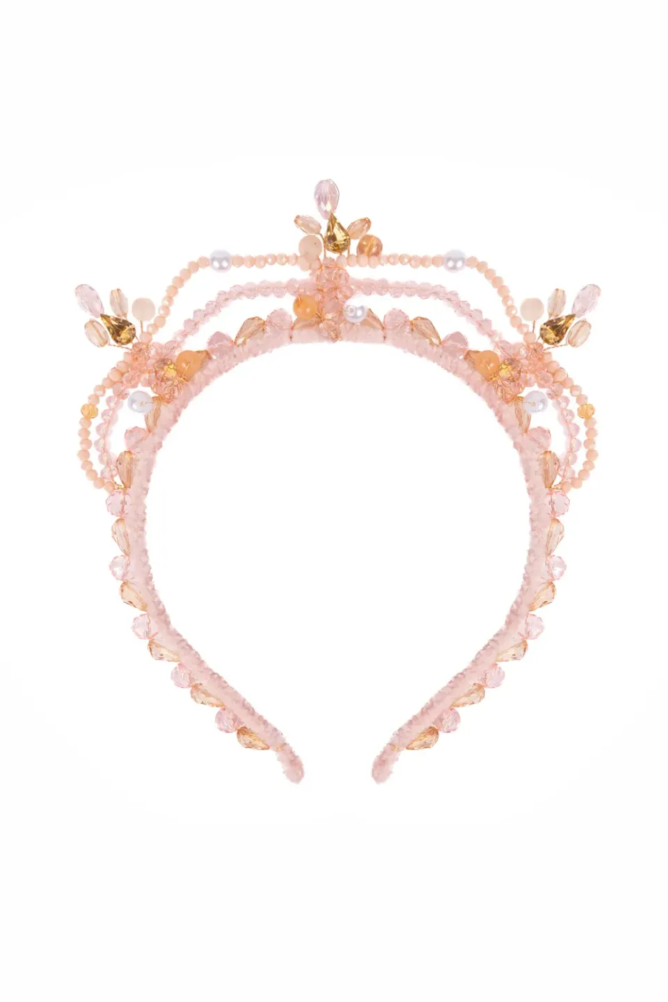 Great Pretenders Blushing Crystals Beaded Tiara tiara rosa con perle