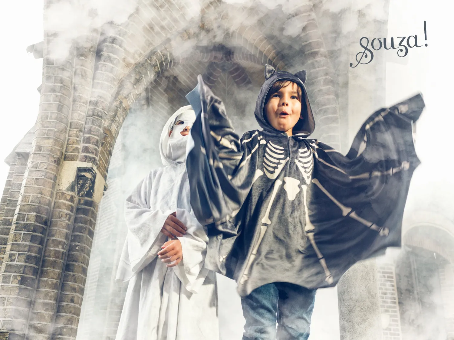 Souza Bat mantello nero 4-8 anni Halloween