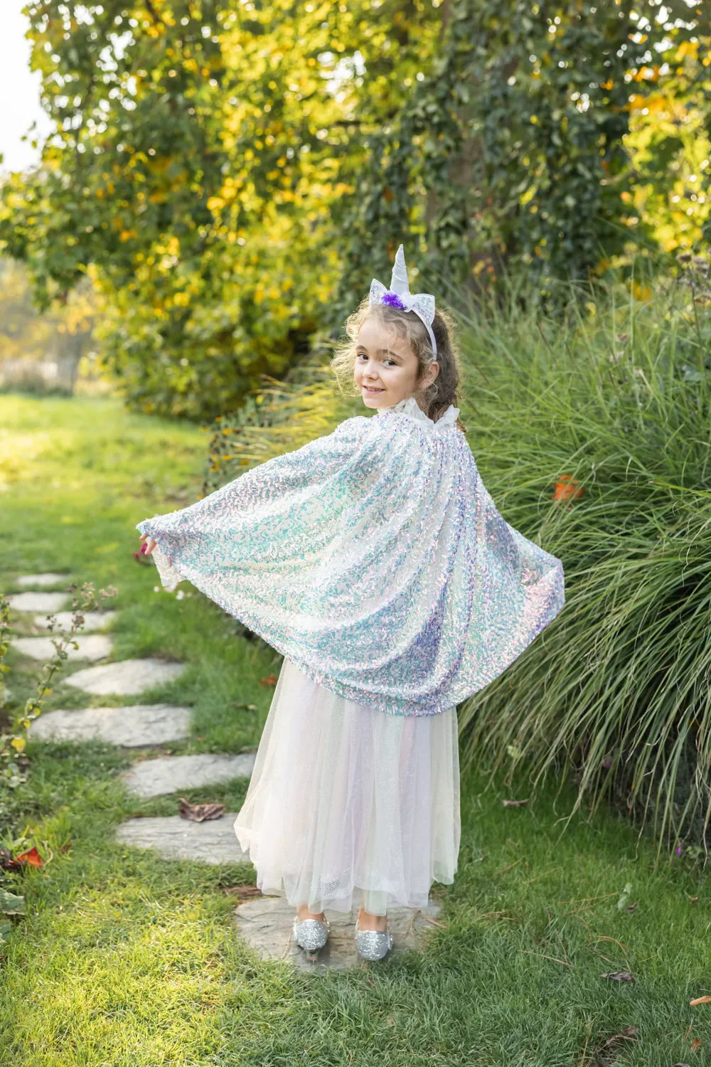 Great Pretenders Unicorn Sparkle Cape and Headband mantello unicorno