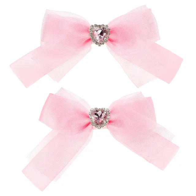 Souza! Pamela Bow Pink mollette per capelli rosa 2 pezzi fiocco