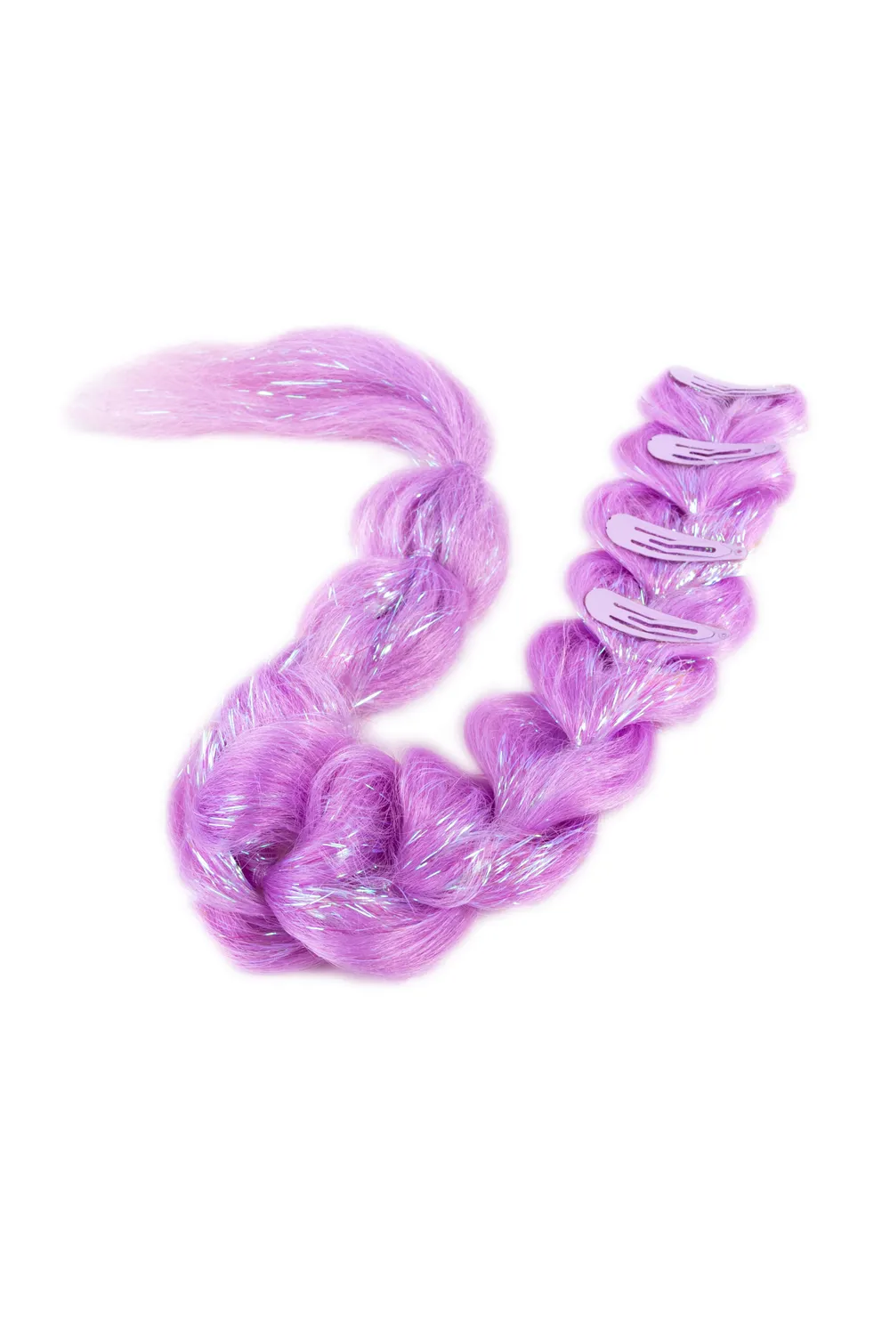Great Pretenders Rock Star treccia capelli viola con clip