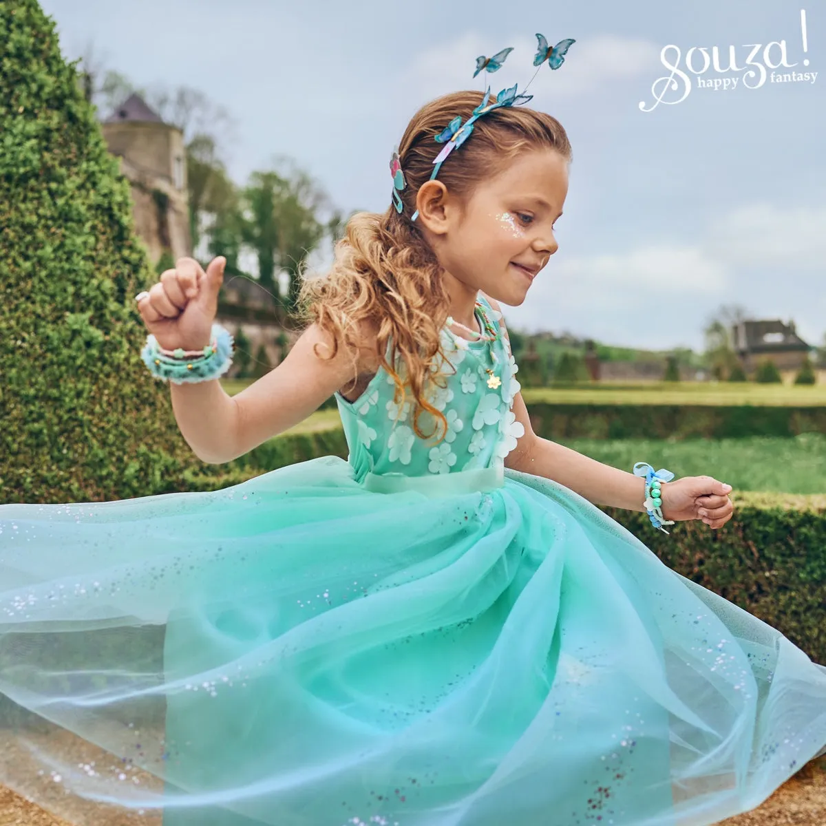 Souza! Florine vestito principessa blu verde