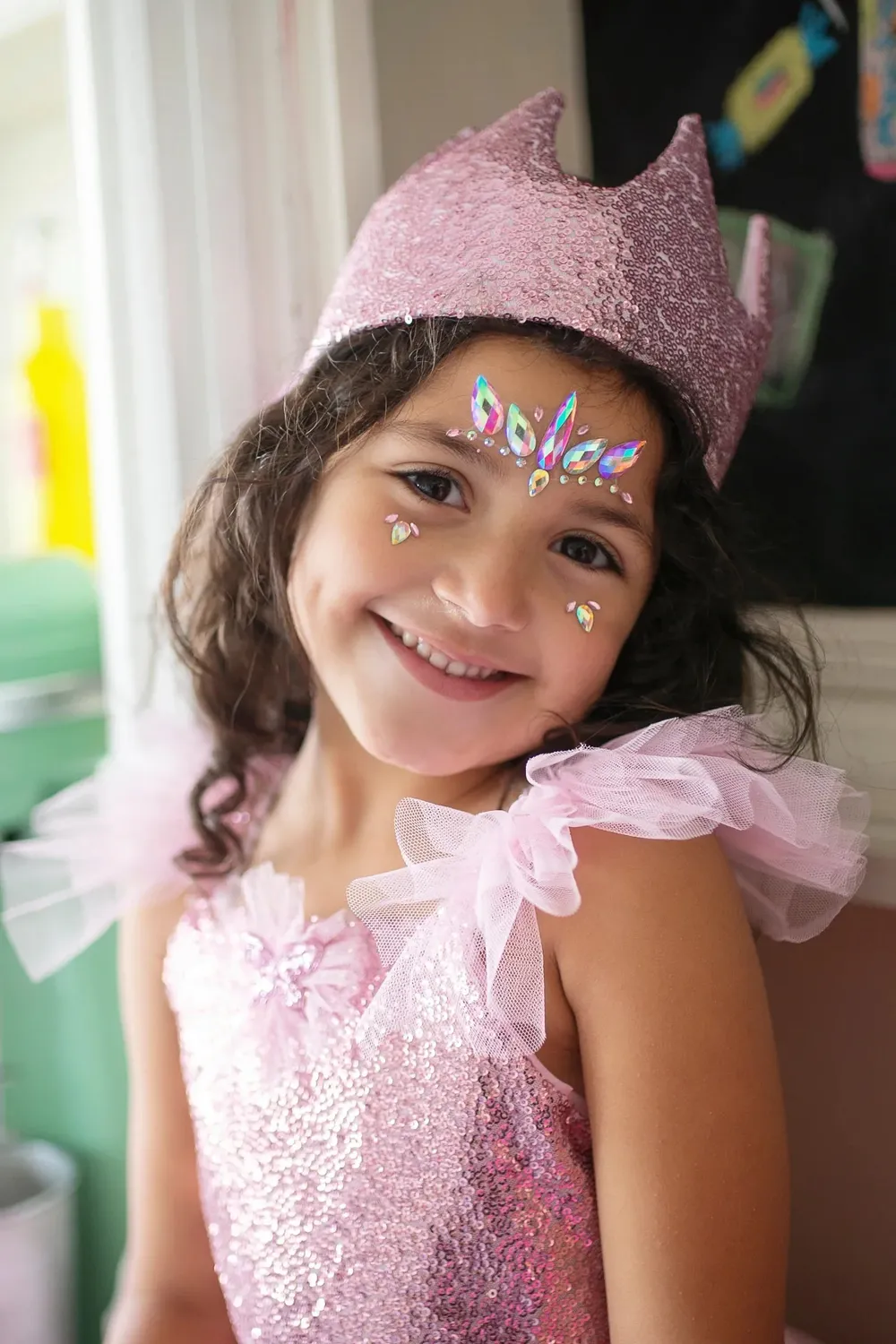 Great Pretenders Precious Sequins Pink mantello con corona rosa paillettes