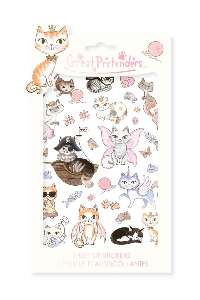 Great Pretenders Paw-Some adesivi gatti set bimba fantasia